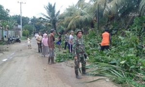 Peduli Babinsa Sertu Arifin Goro Bersihkan Lingkungan