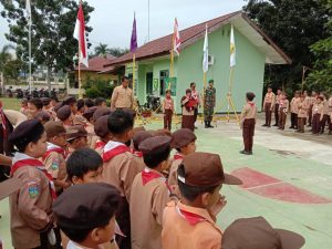 Babinsa Kopda Teguh Gelar Wasbang, Pramuka Harus Menjadi Tauladan
