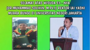 Presma IAI YASNI Muara Bungo Ucapkan Selamat Kepada Rektor Atas Gelar Doktornya