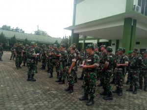 Prajurit Korem 042/Gapu Gelar Apel Siaga Jelang Penetapan Hasil Pimilu