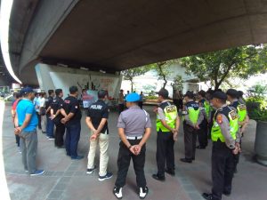 Polsek Tanjung Duren Gelar Apel Pengamanan Pertandingan Sepakbola Persija VS Persib