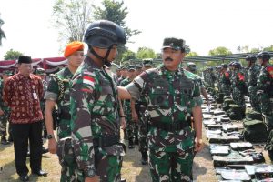 Panglima TNI, Periksa Satgas Pamtas Dari Kesatuan Yonif Raider 142/KJ