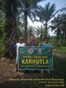 Babinsa Koramil 06/Muara Bungo Gelar Patroli Karhutla