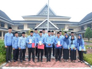 Bupati Tebo Serahkan Piala dan Piagam Kepada Camat Teladan