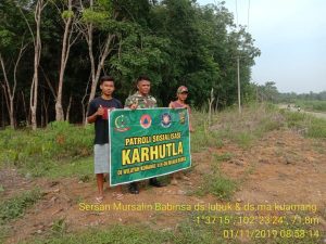 Serda Mursalin Gelar Patroli Karhutla di Dusun Lubuk