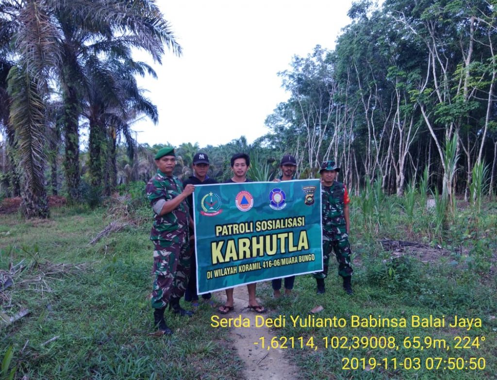 Babinsa Serda Dedi Yulianto Kembali Gelar Patroli Karhutla