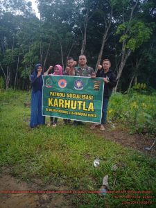 Bersama Warga Koptu Amin Gelar Patroli Karhutla