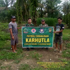 Babinsa Koramil 06/Muara Bungo, Gelar Patroli Karhutla