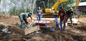 Kasdim 0416/Bute, Tinjau Sejumlah Sasaran Fisik TMMD di Sungai Binjai