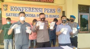 Dua Bandar dan Tiga Kurir Narkoba, Diringkus Satres Nakoba Polres Bungo