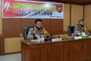 Polres Bungo Rilis Akhir Tahun, Tindak Pidana Menurun Penyelesaian Perkara Meningkat