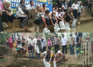 Cegah PETI, Kapolres Merangin dan Dinas Perikanan Beri Bantuan Benih Ikan Nila