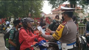 Satlantas Polres Merangin, Gaungkan Gerakan Bermasker