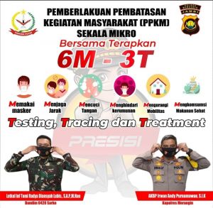 Dandim 0420/Sarko & Kapolres Merangin Melaksanakan PPKM Mikro