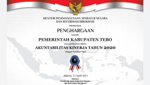 Pemkab Tebo Terima Penghargaan Sakip