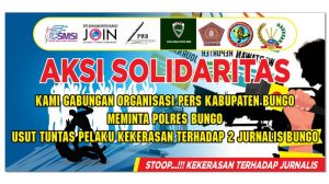 Dua Wartawan Dikeroyok, Gabungan Organisasi Pers di Bungo Gelar Aksi