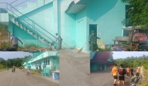 Peduli Sarana Olahraga, Dandim Bute Ajak Prajurit Goro Bersihkan Stadion