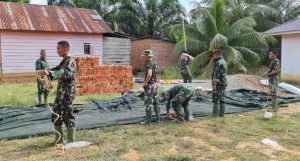 Jelang Pembukaan TMMD Ke-112, Satgas Dirikan Tenda di Lokasi Sasaran