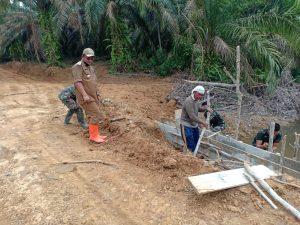 Camat Tebo Ilir bersama Dan SSK Tinjau Pembangunan Geneng Gorong-gorong