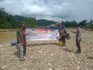 Cegah PETI, Kapolsek Sungai Manau Warning Pemodal dan Pekerja