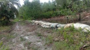Warga Parit Tagi Bikin Penghalang Banjir Sendiri?