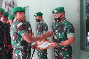 Dandim Bute Pimpin Korps Raport dan Tradisi Pindah Satuan Anggota