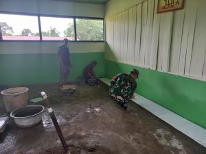 Serbuan Ter Kodim 0416 Bute, Genjot Pemasangan Keramik Madrasah