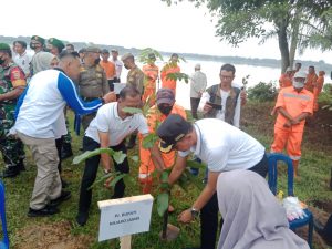 Tanam Pohon di Pinggir Sungai Batanghari, Bupati Ajak Warga Jaga Lingkungan