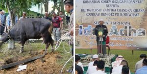 Usai Sholat Idul Adha, Korem 042/Gapu Sembelih Hewan Kurban