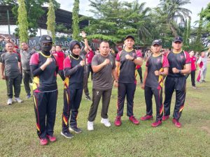 Babinsa Koramil 07/Rimbo Bujang Ikut Olahraga Bersama TNI-Polri di Makorem