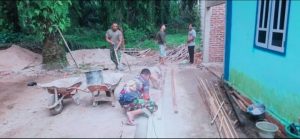 Satgas TMMD Bangun Tempat Wudhu untuk Warga Sungai Kerang