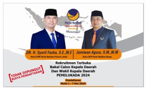 NasDem Buka Pendaftaran Bagi Cakada Bungo