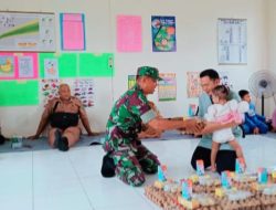 Peduli Stunting, Babinsa Sutiyono dan Nakes Beri Nutrisi Ke Anak