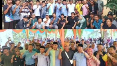 Menggelegar Paslon Bupati Agus-Nazar, Kukuhkan Tim Pemenangan 2 Kecamatan