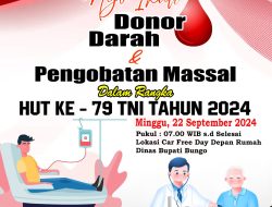Yuk Ramaikan Donor Darah dan Pengobatan Massal HUT TNI Ke-79 di Lokasi Car Free Day