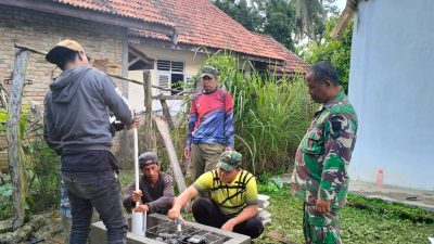Pasang Pipa Sumur Bor, Satgas TMMD Permudah Warga Dapatkan Air Bersih