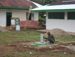 Tak Hanya Rehab Gedung, Satgas Buat Tempat Tiang Bendera