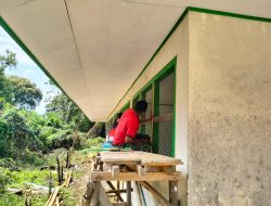 Satgas TMMD Percantik Bangunan Madrasah Nurul Falah