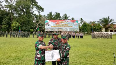 Danrem 042 Gapu Serahkan Hasil TMMD Kepada Wabup Tebo Nazar Efendi