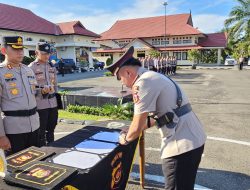 Kapolres Tebo Pimpin Sertijab Korp Raport Kenaikan Pangkat Anggota