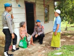 Momen HUT Bhayangkara Ke 79, Propam Polres Tebo Bagi Sembako Warga Tak Mampu