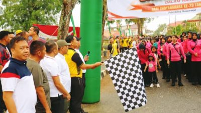 Pemkab dan Polres Tebo, Gelar Jalan Santai Sambut Hari Bhayangkara Ke 79