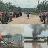 Puluhan Rakit Peti di Sungai Buluh Dibakar oleh Tim Gabungan Saat Razia