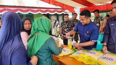 Bantu Kesulitan Rakyat, Kodim 0416/Bute bersama BULOG Gelar Pangan Murah