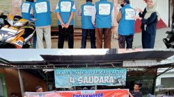 BPJS Kesehatan Muara Bungo Bagikan Spanduk REHAB ke UMKM dan Rompi kepada Tukang Ojek