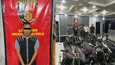 Terduga Curanmor Ditangkap di Kedai Tuak, Satreskrim Polres Payakumbuh Amankan Puluhan Sepeda Motor