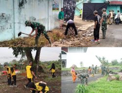 Ciptakan Lingkungan Bersih, TNI-Polri dan Instansi Terkait Laksanakan Korve Massal