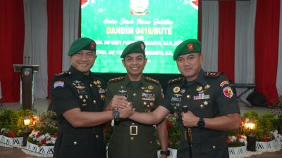 Danrem 042/Gapu Pimpin Sertijab Dandim 0416/Bute, Tekankan perkuat kemanunggalan TNI dengan Rakyat