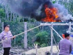 Polisi Tertibkan PETI di Sekitar Taman Rivera Park Perintis, Peralatan Dibakar