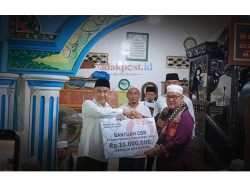 Safari Ramadhan di Dusun Tanjung Agung, Bupati Serahkan CSR Bank Jambi untuk Pembangunan Masjid Jami’ Al Falah